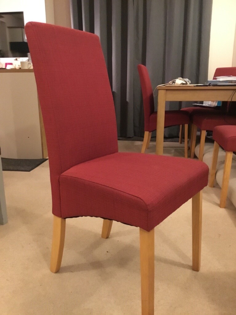 6 Fabric and oak finish dining chairs | in Bury St Edmunds, Suffolk