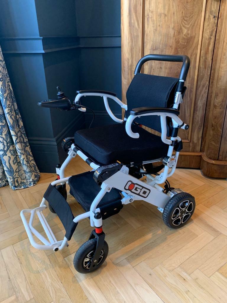 Pride iGo Electric Folding Wheelchair lightweight, white, great
