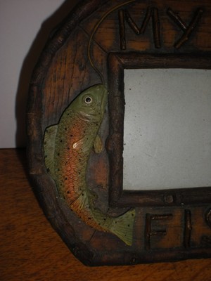 Picture Frame Fly Fishing Trout My Big Fish Photo display for Camp or Cabin