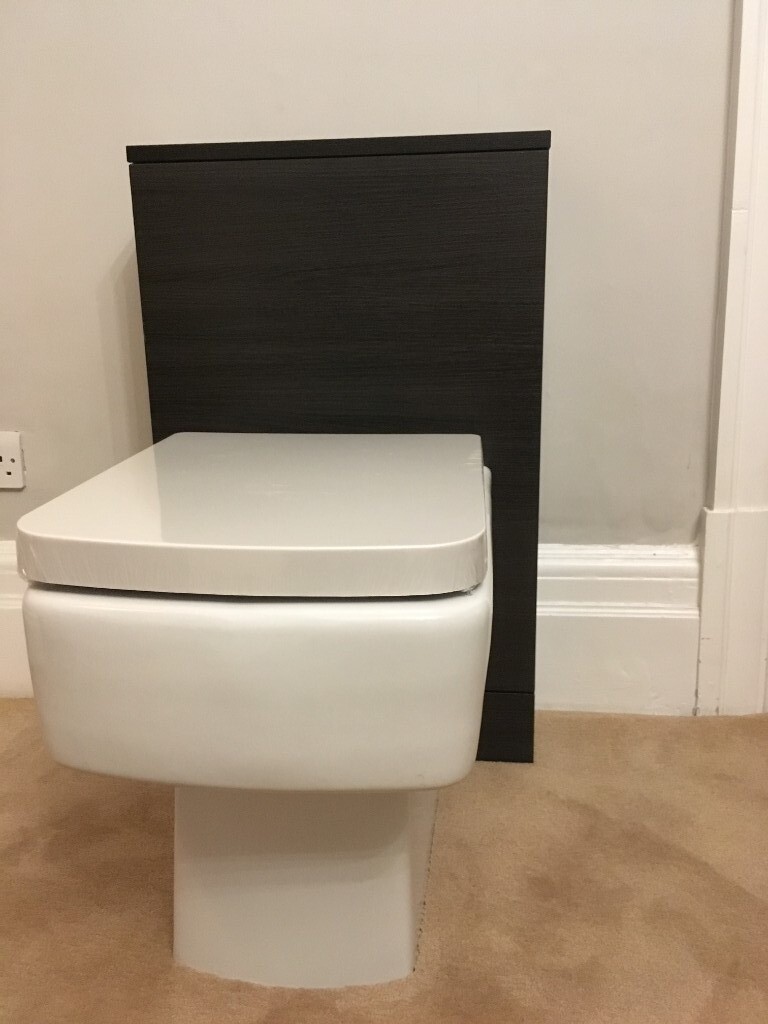 Back to the wall toilet, wall unit, concealed cistern, and soft close seat in Norbury, London