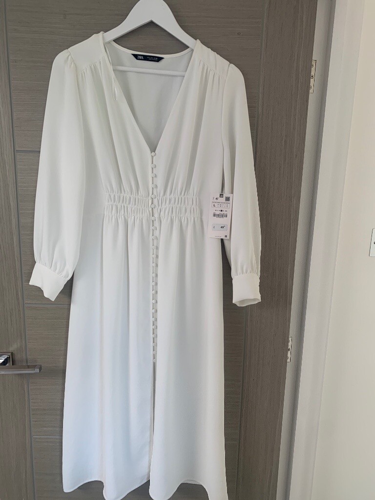 White button down Zara dress new with tags in Brentwood, Essex