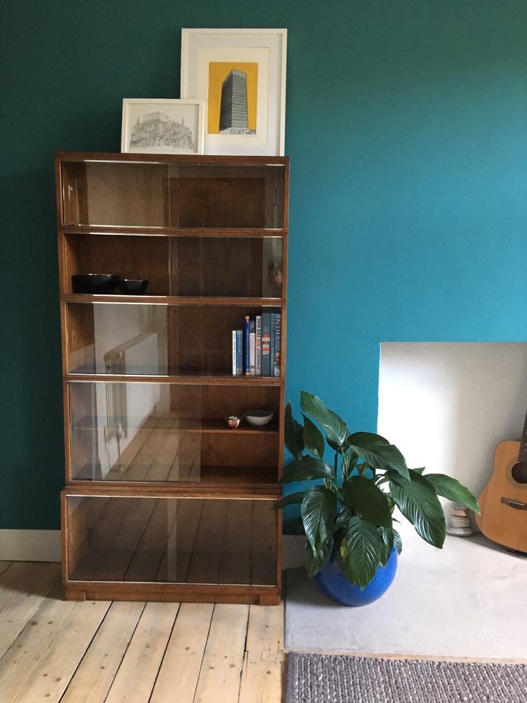 Vintage 1960's Minty Library Specialists 5 tier bookcase with sliding