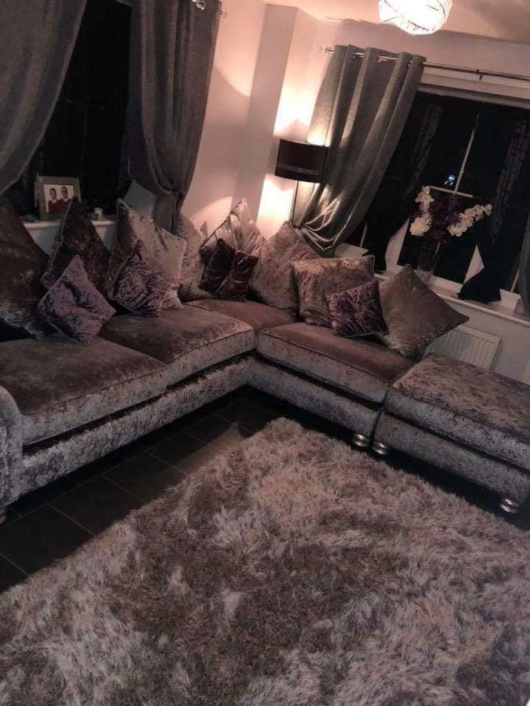 Grey Velvet Sofa In Birstall Leicestershire Gumtree