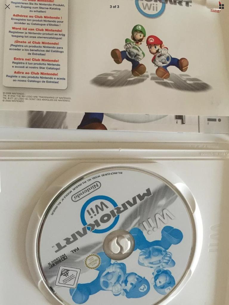 Wii Mario kart game and manual