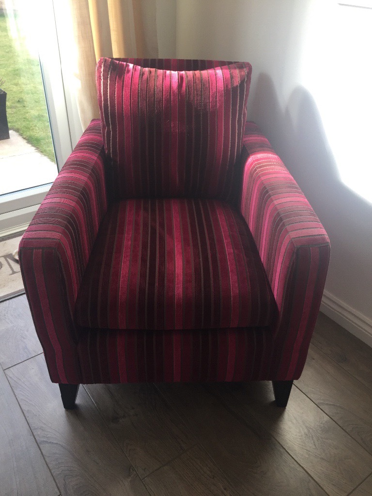 Pink and burgundy striped next arm chair in Houghton Le Spring, Tyne and Wear Gumtree