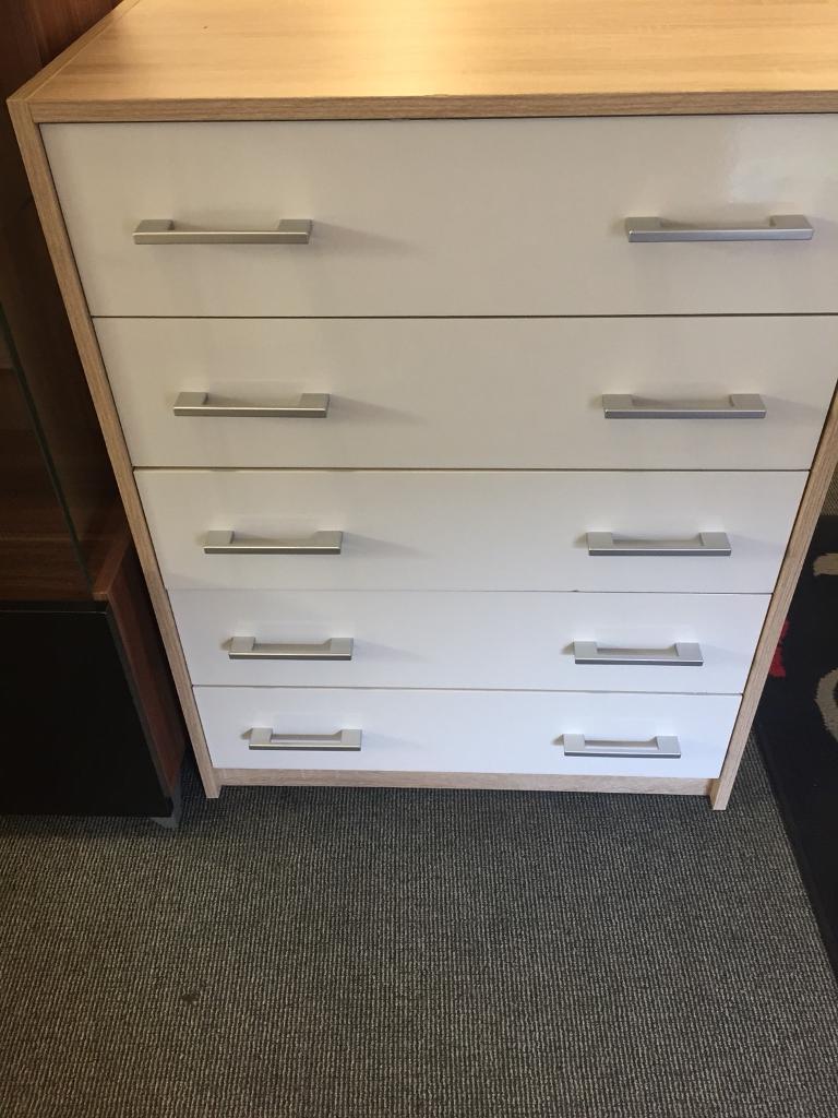 New White Gloss 5 Drawer Chest in Peterlee, County Durham Gumtree