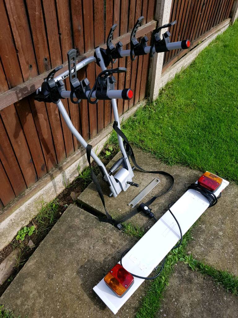 Thule 3 bike carrier rack for tow bar+7 pin light/number plate board
