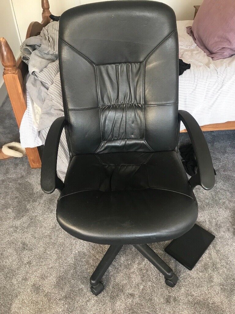 Black leather Ikea Desk chair | in Leicester, Leicestershire | Gumtree