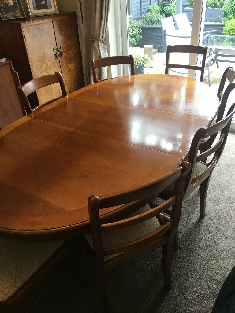 8 seater solid wood extendable dining table and chairs ...