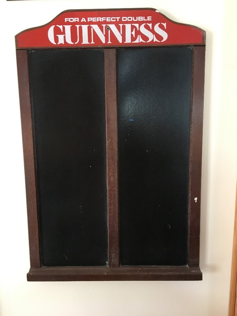 Original Guinness Pub Darts Chalkboard in Carrickfergus, County