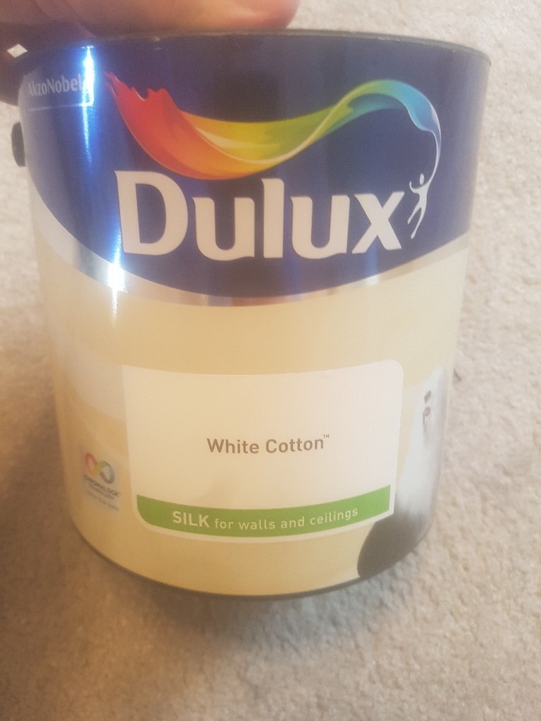 Dulux White Cotton Silk Paint 2.5L in Leicester, Leicestershire Gumtree