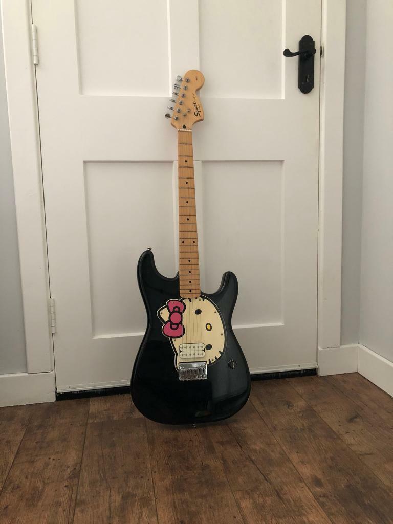 Squier Strat Affinity Series by Fender Hello Kitty Electric Guitar in