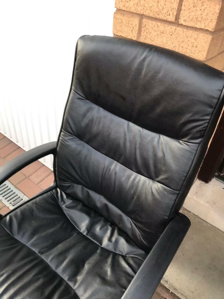 Black leather computer 💻 chair | in Dundee | Gumtree