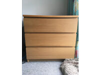 Ikea Malm chest of 3 drawers