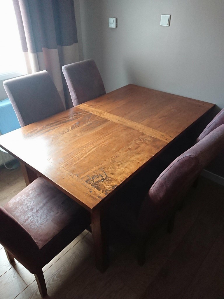 Mango wood dining table and 6 chairs in Dundee Gumtree