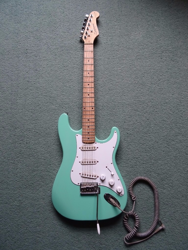 Tanglewood Nevada Baby Blue Strat Shape Electric Guitar Rare Colour