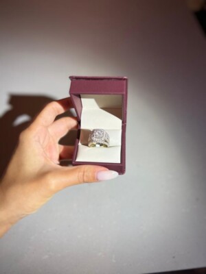 10ct Diamond Ring - Yellow Gold round brilliant and baguette diamond ring 10k