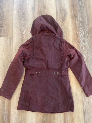 Pre-owned Filson Mooncroft Waxed Cotton Canvas Jacket Burgundy Red Women's Small S Coat