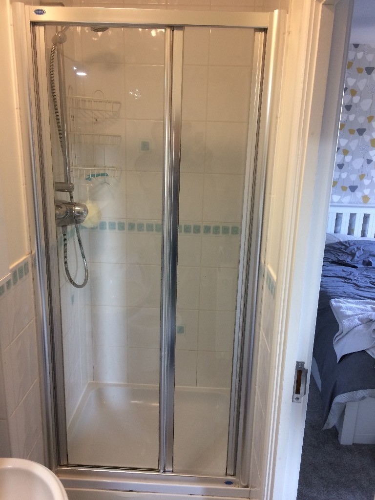 BiFold Shower Door by Niagra 870mm wide x 1,800mm high in Belper