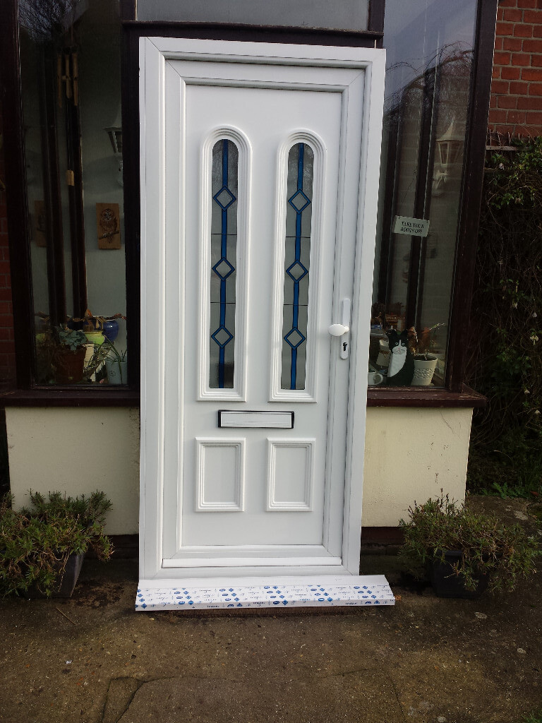 UPVC White Front Door W890mm X H2095 Only 2 years old. in Framlingham