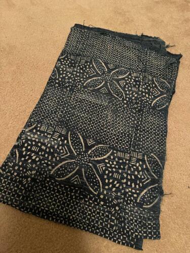 Antique Handmade Soft Bogolan strip textile woven mud cloth from Mali - For Gift