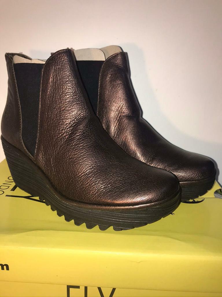 Fly London Chelsea Ankle Boots Leather Burgundy Women's Size 5 | in Bournemouth, Dorset | Gumtree
