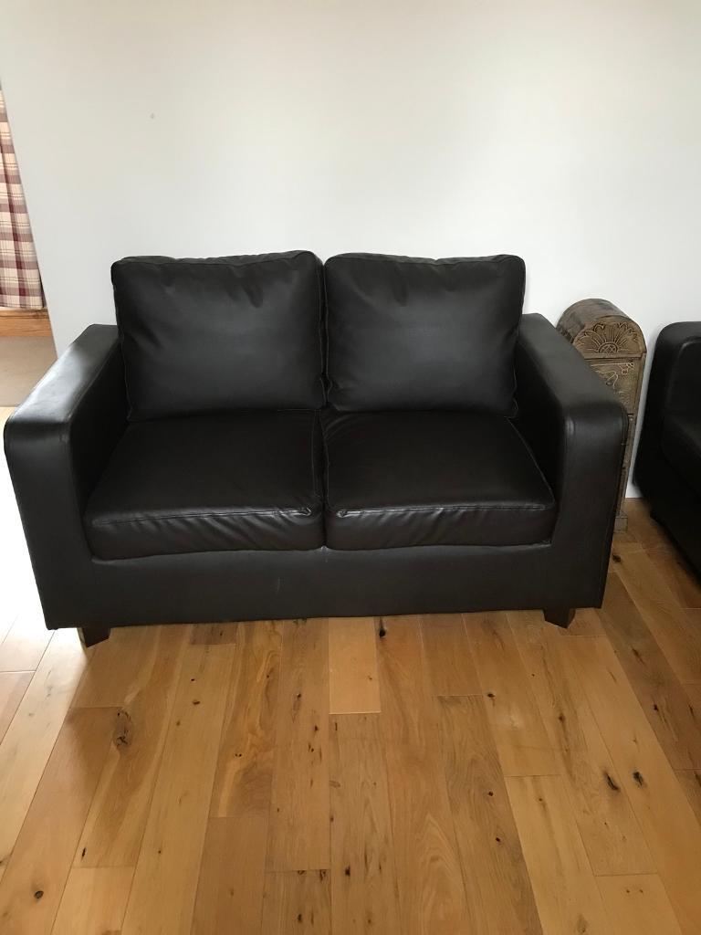 2 x 2 seater faux leather sofas in Alnwick, Northumberland Gumtree
