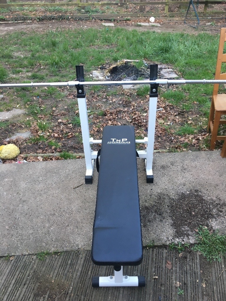 Weights, bench and bar in Brackla, Bridgend Gumtree