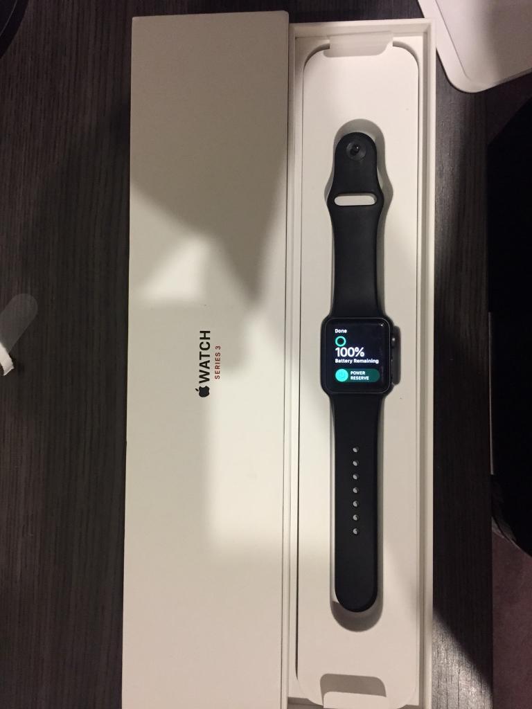 Apple watch series 3 (gps + cellular) 38mm space grey aluminium case w/ sport band original box