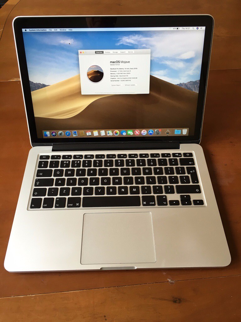 MacBook Pro 13" Retina Early 2015 Core i5/256GB/8GB Ram in