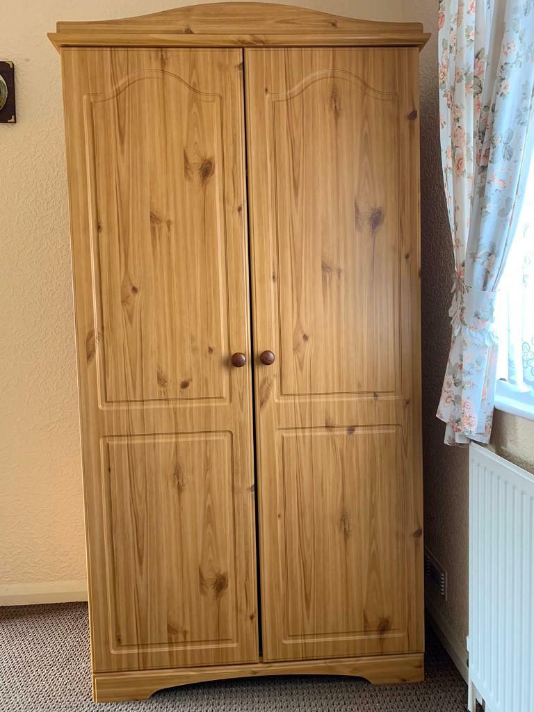 Pine effect double wardrobe in Kilgetty, Pembrokeshire Gumtree