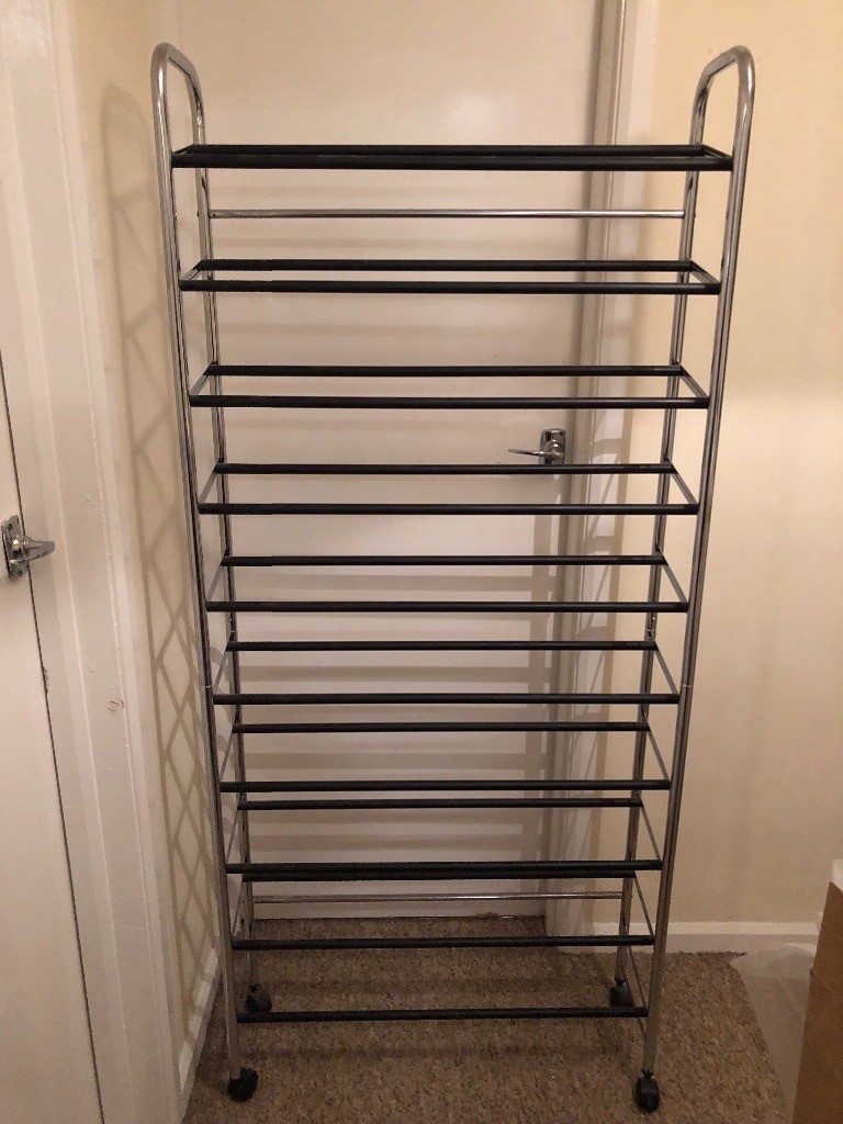 Shoe rack on wheels, 10 shelves, chrome in Bangor, County Down Gumtree