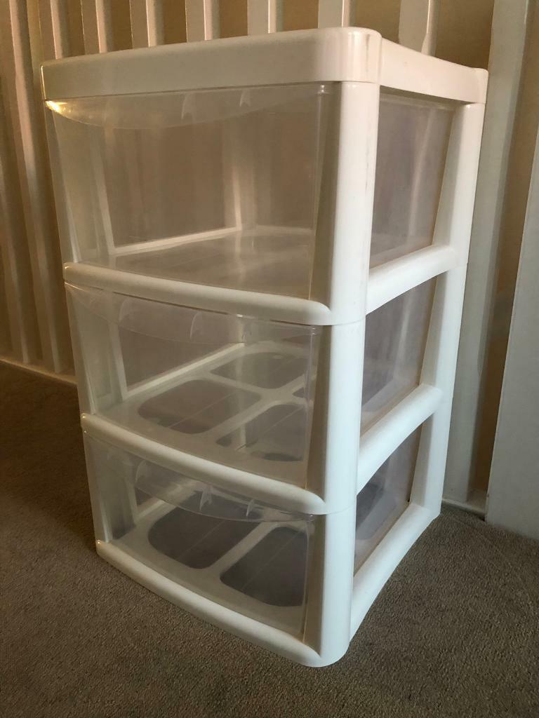 White plastic storage drawers in Ringwood, Hampshire Gumtree