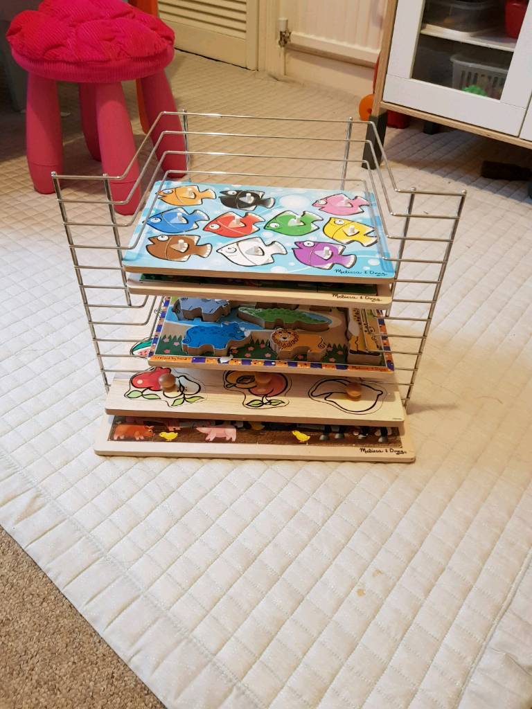 Puzzle rack with 5 wooden puzzles in Cambridge, Cambridgeshire Gumtree