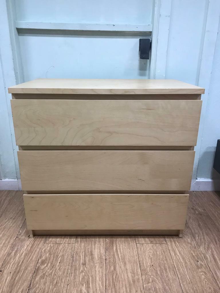 Ikea Malm Light Oak Chest Of Drawers In Kirkintilloch Glasgow