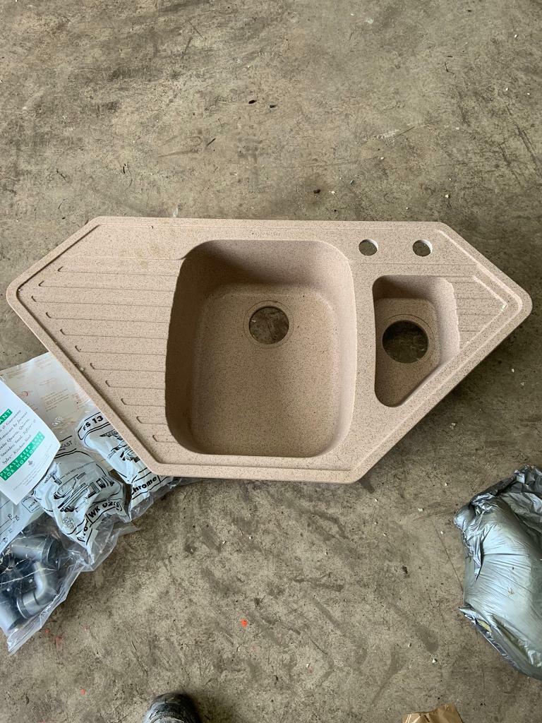 Kitchen sink, Composite corner sink in Airdrie, North Lanarkshire