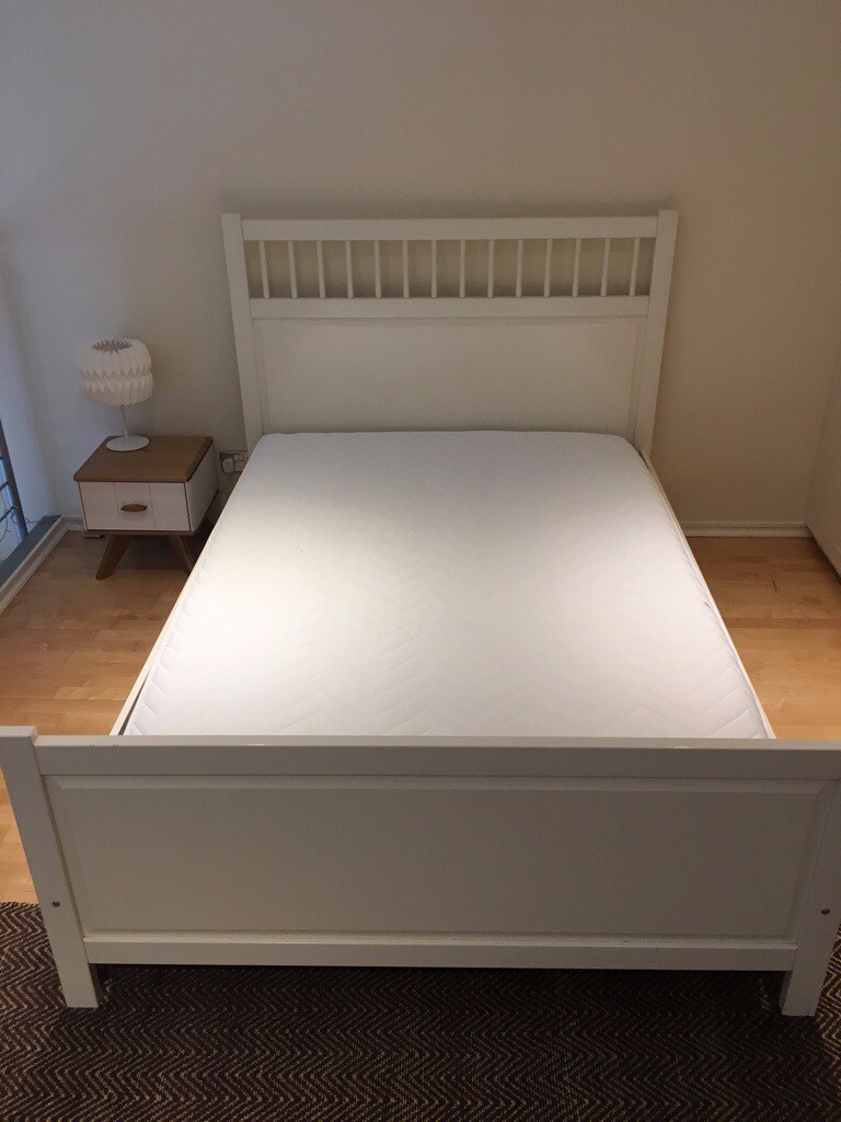 **SOLD** IKEA Hermes White Double bed and Mattress *CLEARANCE* in