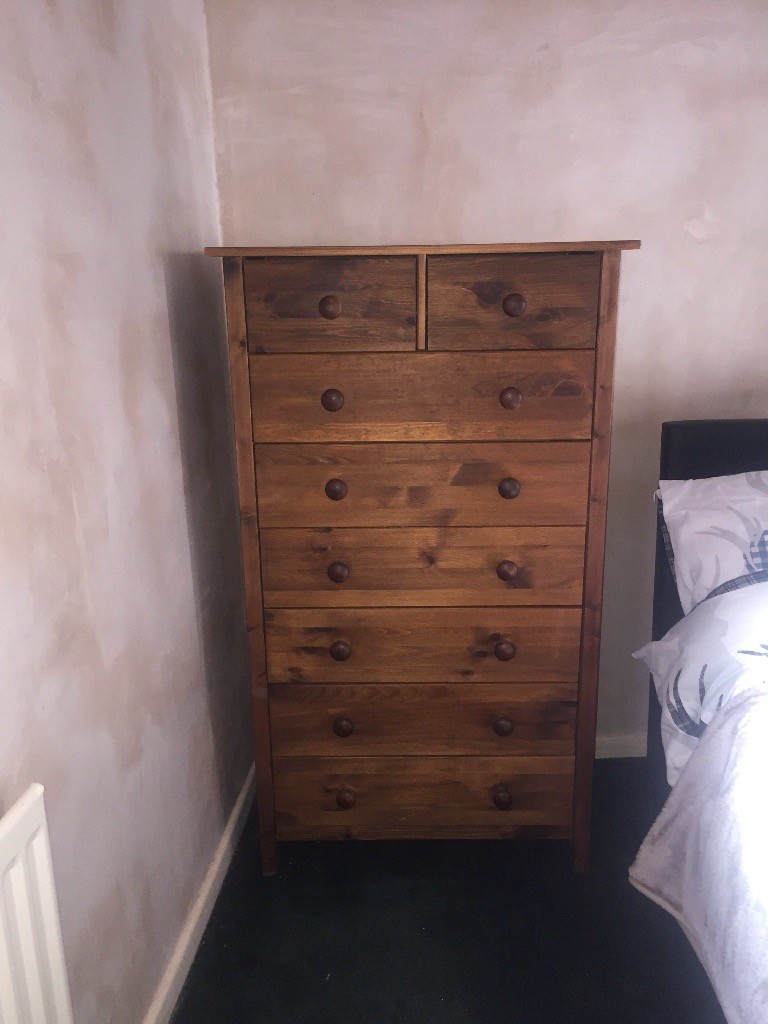 Dark wood tall chest of drawers in Penistone, South Yorkshire Gumtree
