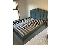 Made Delia King Size Bed, Marine Green