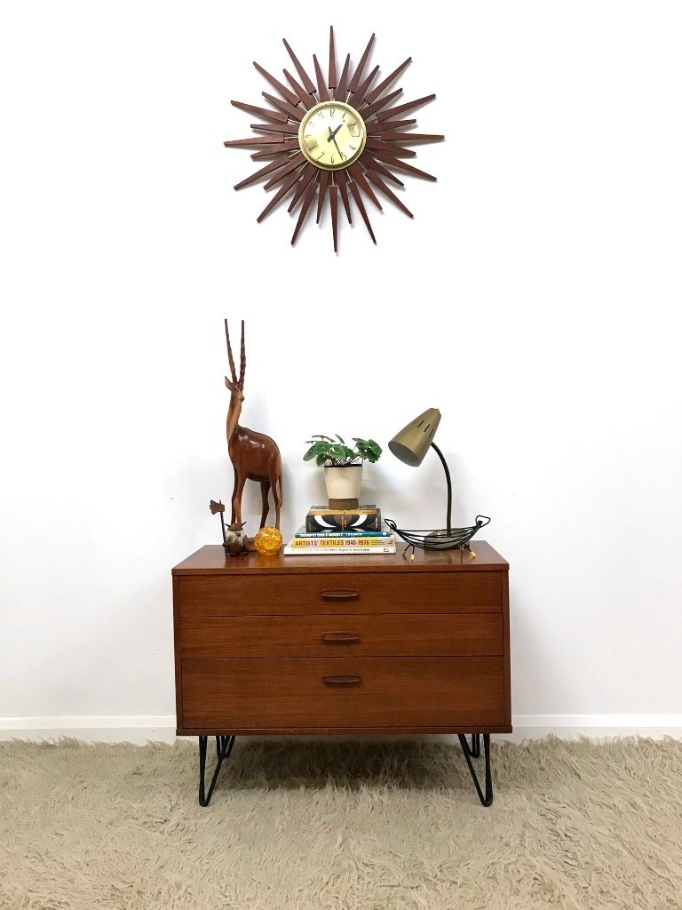 60s Mid Century Retro Industrial Small Avalon Chest Of Drawers