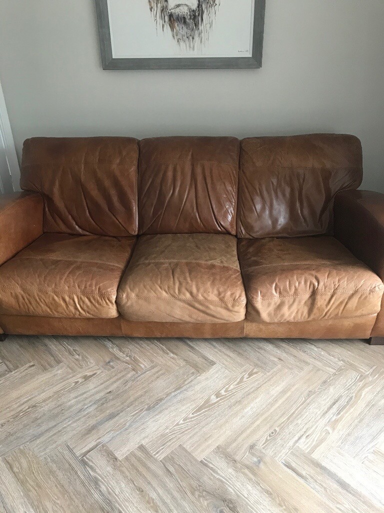 Brown leather DFS sofas in Sunderland, Tyne and Wear Gumtree
