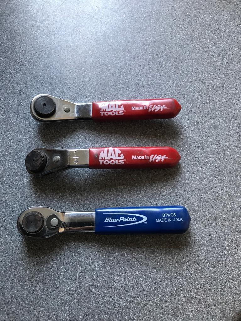 Blue point Mac tools 1/4 hex drive mini ratchet in Heckmondwike, West