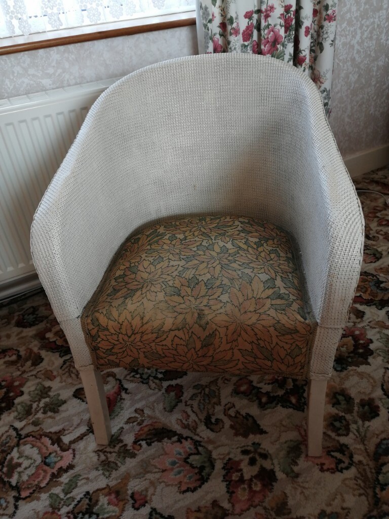 Vintage Lloyd Loom Style Cream Wicker Bucket Chair in Redcar, North Yorkshire Gumtree