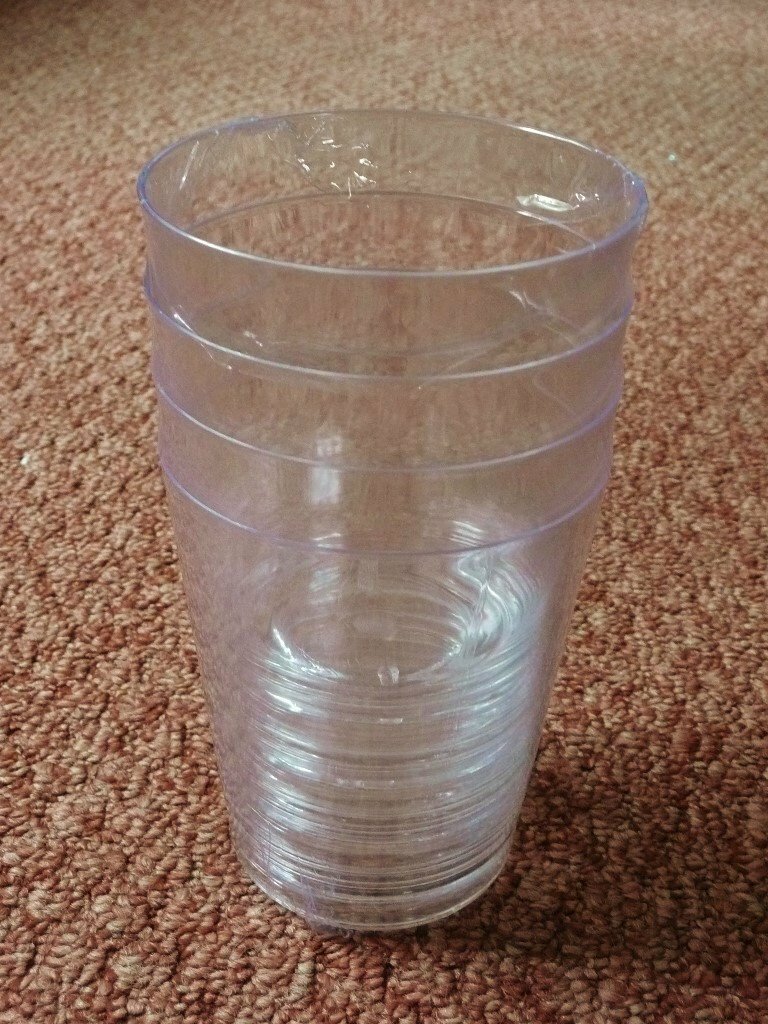 Sainsbury's Home Clear Acrylic Set 4 Stacking Tumblers Cups Glasses
