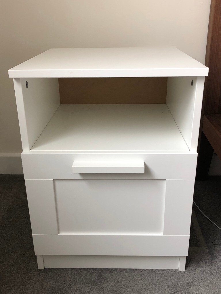 White Single Drawer Bedside Table Good Condition In Hackney