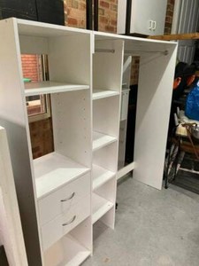 2 X Bunnings White Wardrobes With Shelving Drawers And Hanging