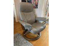 Ekornes Stressless Leather Reclining Armchair. Free Delivery 
