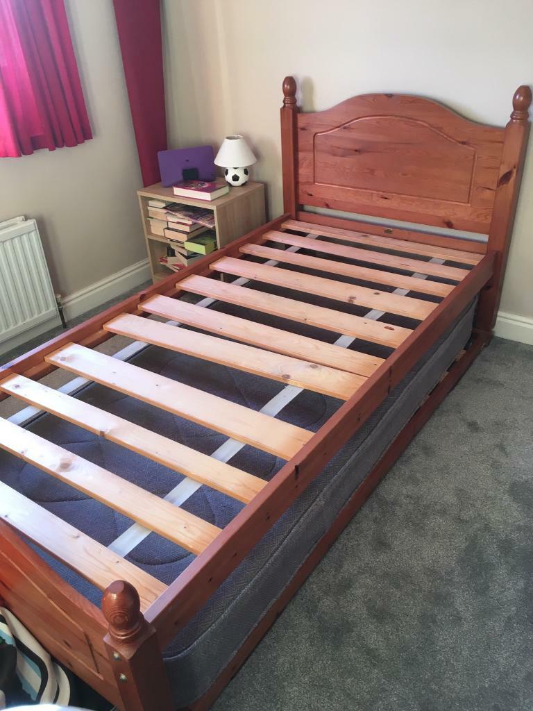 Solid Pine Single Bed with trundle bed in Hull, East Yorkshire Gumtree