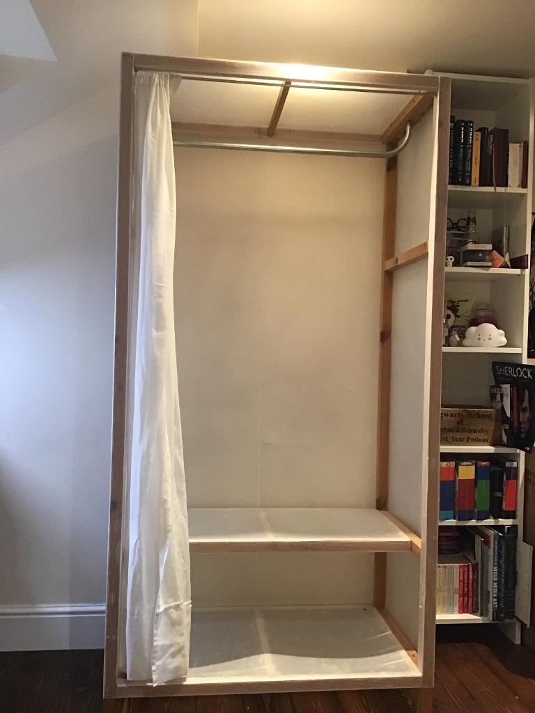 Ikea Wardrobe Hanging Rail White Wooden Curtain Chelmsford In
