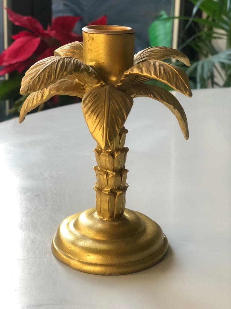 PALM TREE GOLD CANDLE HOLDER DECORATIVE ACCESSORY in Haringey, London